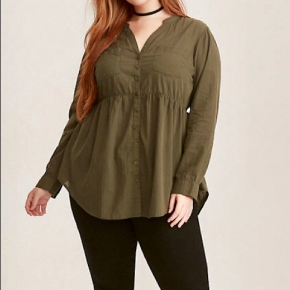 Torrid Olive Green Blouse